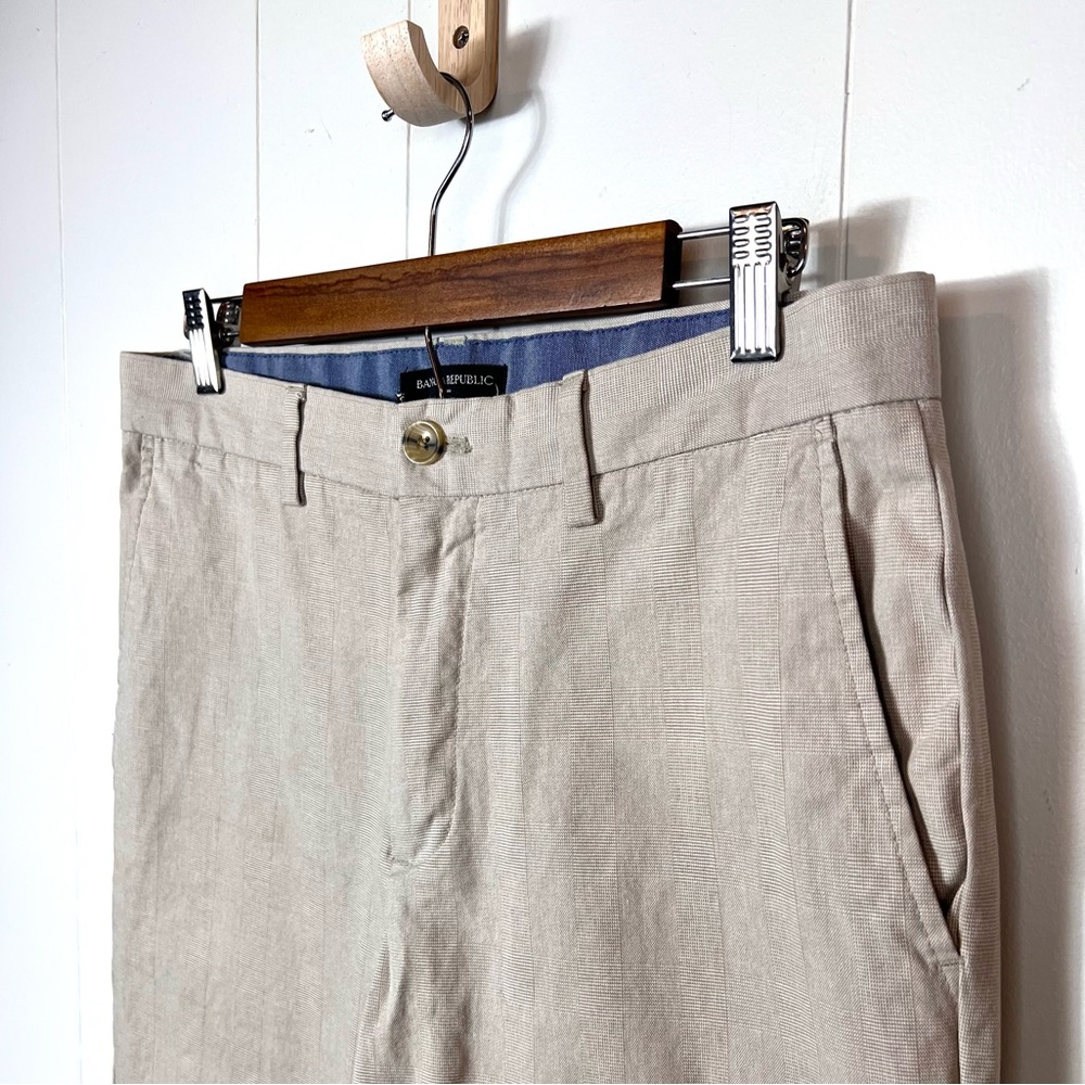 Banana Republic Tan Plaid Windowpane Aiden Chino Khakis size 31